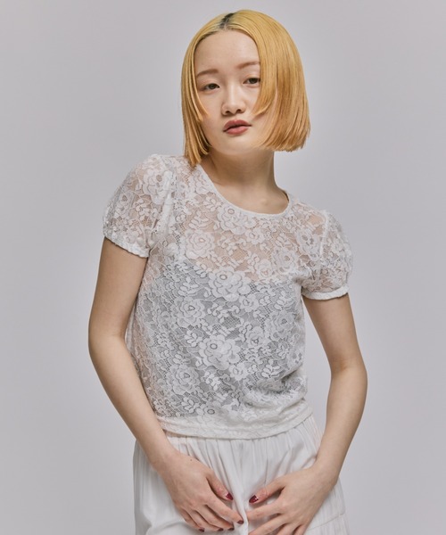 FEKETE（フェケテ）の「LACE PUFF SLEEVE BLOUSE / 総レース