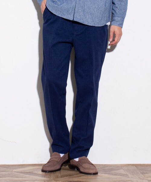 【GLOSTER/グロスター】ウールライクカルゼ テーパードパンツ ストレッチ