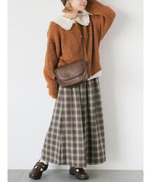 ehka sopo | チェックタックスカート(スカート)