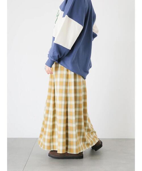 ehka sopo（エヘカソポ）の「チェックタックスカート（スカート・レディース・グリーン/ブルー/イエロー・F）」の4枚目の写真