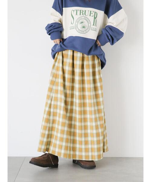 ehka sopo（エヘカソポ）の「チェックタックスカート（スカート・レディース・グリーン/ブルー/イエロー・F）」の8枚目の写真