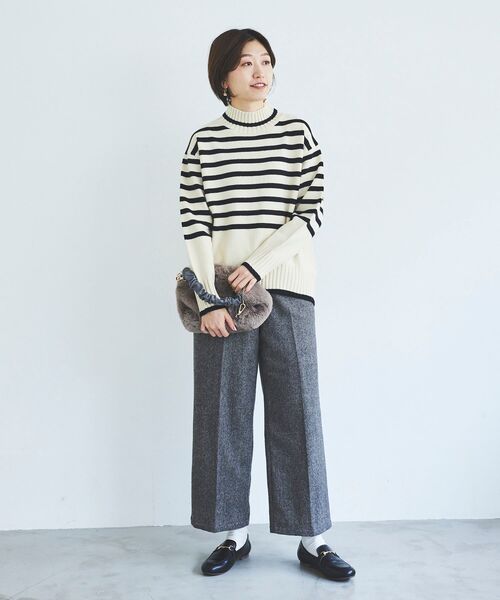 le.coeur blanc(ルクールブラン)の「ボーダーハイネックニットプルオーバー(ニット/セーター・レディース・ホワイト系その他2/ブラック系その他/ベージュ系その他2・38)」の19枚目の写真