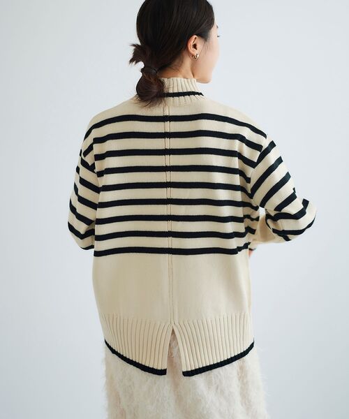 le.coeur blanc(ルクールブラン)の「ボーダーハイネックニットプルオーバー(ニット/セーター・レディース・ホワイト系その他2/ブラック系その他/ベージュ系その他2・38)」の11枚目の写真