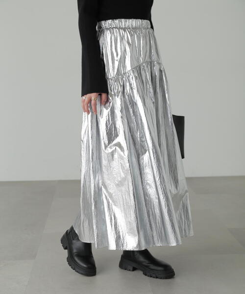 FREE'S MART（フリーズマート）の「◇メタリックティアードギャザー