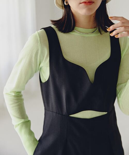 N.(N. Natural Beauty Basic)(エヌエヌナチュラルビューティーベーシック)の「◆カーブネックサロペットパンツ(サロペット/オーバーオール・レディース・ブラック/ブラウン・MEDIUM)」の22枚目の写真