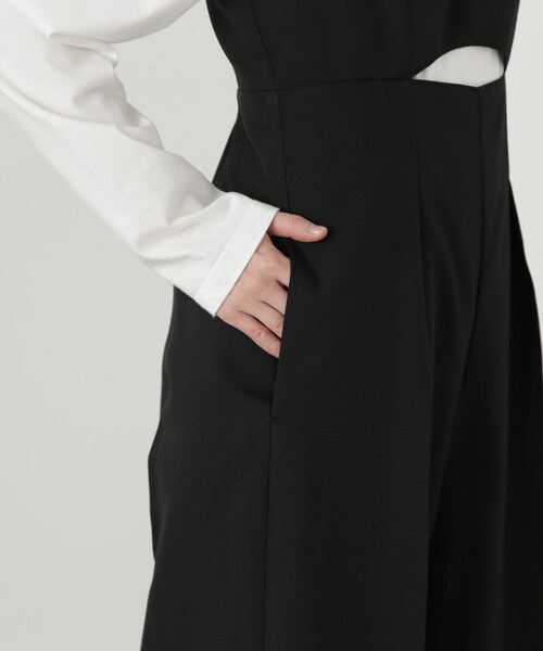 N.(N. Natural Beauty Basic)(エヌエヌナチュラルビューティーベーシック)の「◆カーブネックサロペットパンツ(サロペット/オーバーオール・レディース・ブラック/ブラウン・MEDIUM)」の14枚目の写真