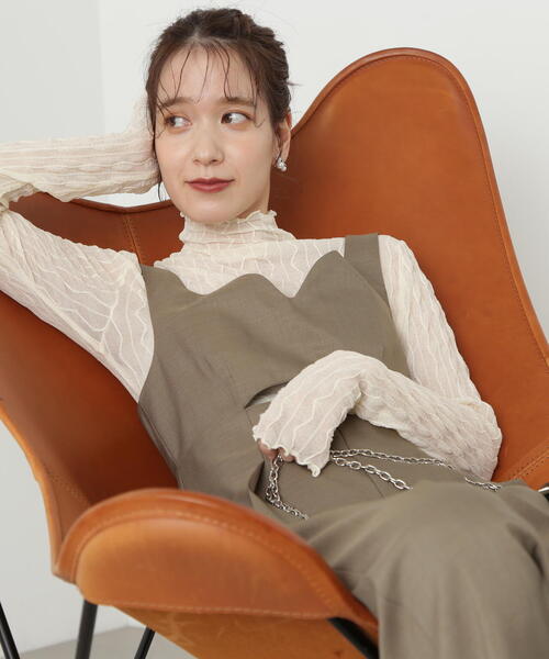 N.(N. Natural Beauty Basic)(エヌエヌナチュラルビューティーベーシック)の「◆カーブネックサロペットパンツ(サロペット/オーバーオール・レディース・ブラック/ブラウン・MEDIUM)」の16枚目の写真