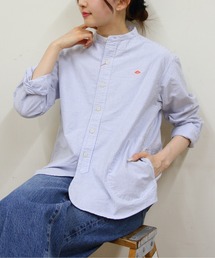 STEPS（ステップス）の「DANTON/ダントン　バンドカラーシャツロングスリーブ　チェック＆ストライプ　BAND COLLAR SHIRT LONGSLEEVE CHECK＆STRIPE（ウィメンズ）　DT-B0279 OXP（シャツ/ブラウス）」