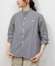 DANTON/ダントン バンドカラーシャツロングスリーブ チェック&ストライプ BAND COLLAR SHIRT LONGSLEEVE CHECK&STRIPE(ウィメンズ) DT-B0279 OXP