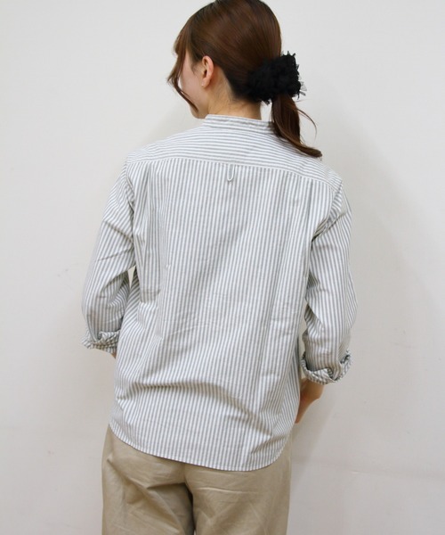 極美品 DANTON ダントン オックスフォード バンドカラー シャツ チェック DANTON/ダントン] オックスフォード バンドカラーシャツ