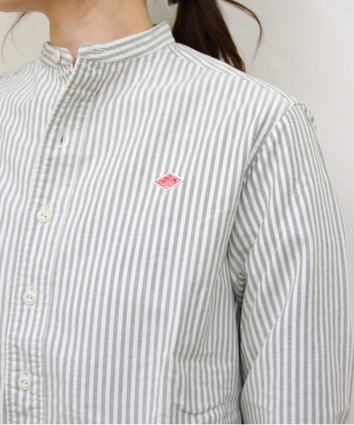 極美品 DANTON ダントン オックスフォード バンドカラー シャツ チェック DANTON/ダントン] オックスフォード バンドカラーシャツ