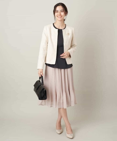 a.v.v（アーヴェヴェ）の「【洗濯機で洗える】シフォンプリーツスカート（スーツスカート・レディース・ブラック/ベージュ/ネイビー・40/42/34/38/36）」の9枚目の写真