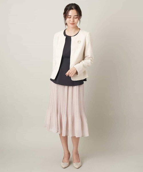 a.v.v（アーヴェヴェ）の「【洗濯機で洗える】シフォンプリーツスカート（スーツスカート・レディース・ブラック/ベージュ/ネイビー・40/42/34/38/36）」の10枚目の写真