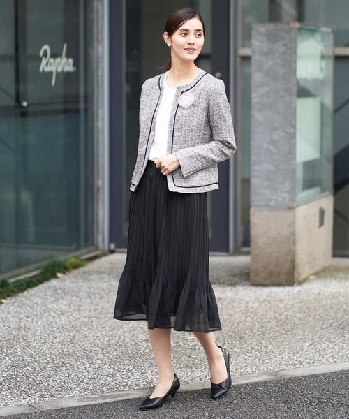 a.v.v（アーヴェヴェ）の「【洗濯機で洗える】シフォンプリーツスカート（スーツスカート・レディース・ブラック/ベージュ/ネイビー・40/42/34/38/36）」の15枚目の写真