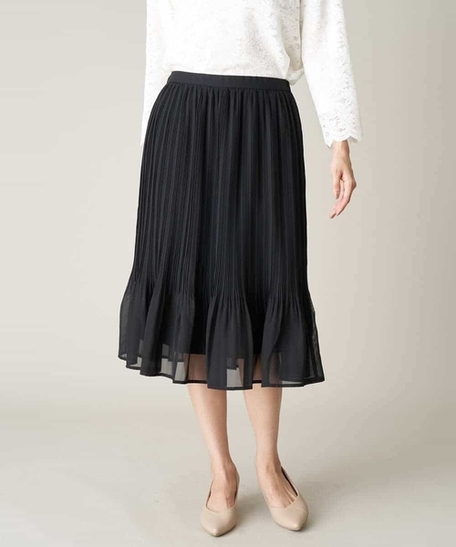 a.v.v（アーヴェヴェ）の「【洗濯機で洗える】シフォンプリーツスカート（スーツスカート・レディース・ブラック/ベージュ/ネイビー・40/42/34/38/36）」の21枚目の写真