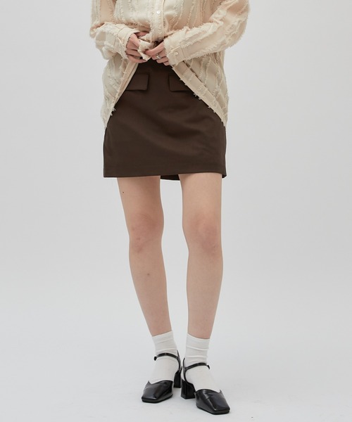 Lui's(ルイス)の「【cierio/シエリオ】 ミニスカート (セットアップ対応)(スカート・レディース・ブラウン/ブラック・FREE)」の1枚目の写真