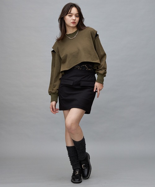 Lui's(ルイス)の「【cierio/シエリオ】 ミニスカート (セットアップ対応)(スカート・レディース・ブラウン/ブラック・FREE)」の18枚目の写真