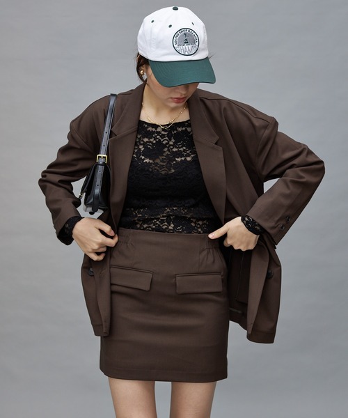 Lui's(ルイス)の「【cierio/シエリオ】 ミニスカート (セットアップ対応)(スカート・レディース・ブラウン/ブラック・FREE)」の16枚目の写真