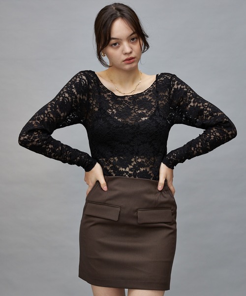 Lui's(ルイス)の「【cierio/シエリオ】 ミニスカート (セットアップ対応)(スカート・レディース・ブラウン/ブラック・FREE)」の21枚目の写真