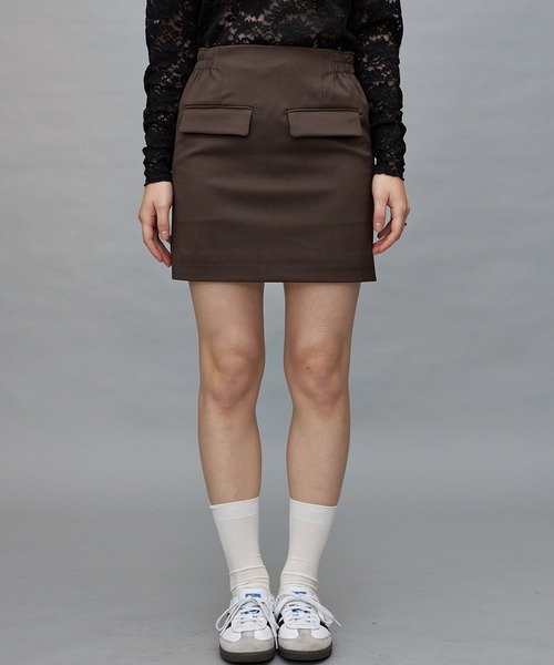 Lui's(ルイス)の「【cierio/シエリオ】 ミニスカート (セットアップ対応)(スカート・レディース・ブラウン/ブラック・FREE)」の11枚目の写真