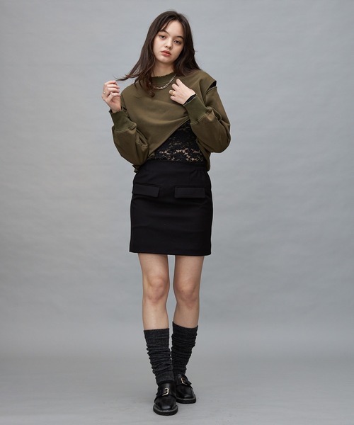 Lui's(ルイス)の「【cierio/シエリオ】 ミニスカート (セットアップ対応)(スカート・レディース・ブラウン/ブラック・FREE)」の20枚目の写真