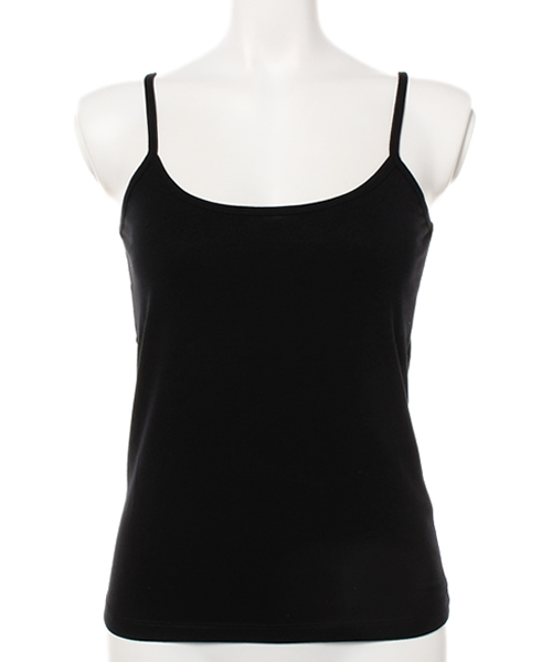 AZUL by moussy（アズールバイマウジー）の「30/-TRPU天竺クロプトキャミ（キャミソール・レディース・トップグレー/オフホワイト/ネイビー/カーキ系/ブラック/杢グレー・LARGE/SMALL/MEDIUM/X-LARGE）」の3枚目の写真