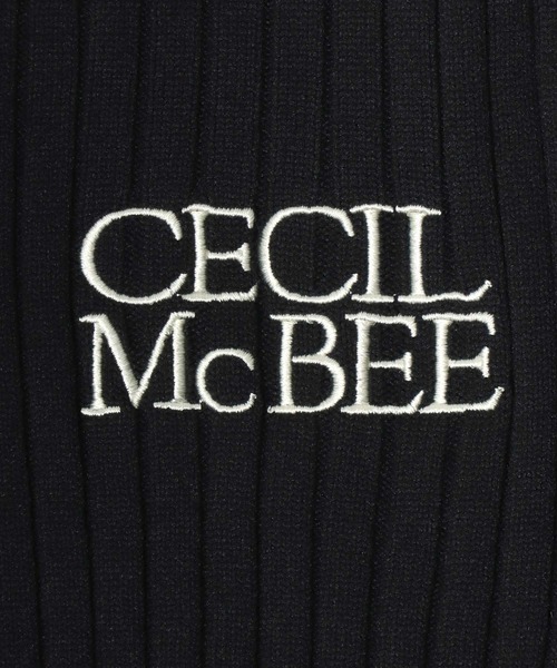 CECIL McBEE(セシルマクビー)の「CECIL McBEE(セシルマクビー)ワンポイントロゴ スキッパーネック スプリングニットポロシャツ レディース/プルオーバートップス(ニット/セーター・レディース・ホワイト系その他/オフホワイト/ブラック・L/M)」の13枚目の写真
