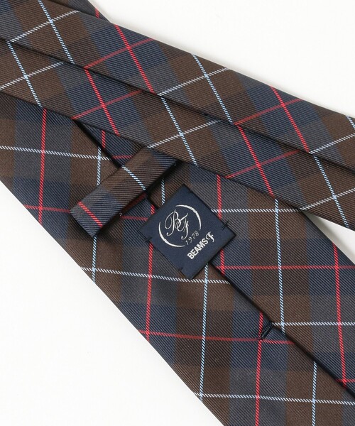 BEAMS F（ビームスエフ）の「BEAMS F / タータンチェック柄 プリント ネクタイ（ネクタイ・メンズ・グリーン/レッド/ブラウン・ONE SIZE）」の5枚目の写真