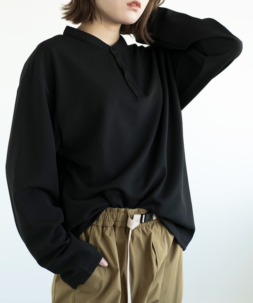 aimoha(アイモハ)の「aimoha men HENLEY NECK PULLOVER ヘンリーネックプルオーバー(Tシャツ/カットソー・メンズ・ベージュ/ダークグレー/ホワイト/ブラック・LARGE/X-LARGE/XX-LARGE/XXX-LARGE)」の3枚目の写真