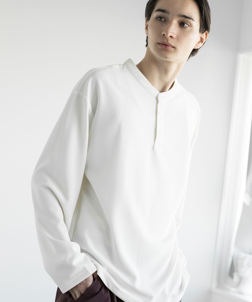 aimoha(アイモハ)の「aimoha men HENLEY NECK PULLOVER ヘンリーネックプルオーバー(Tシャツ/カットソー・メンズ・ベージュ/ダークグレー/ホワイト/ブラック・LARGE/X-LARGE/XX-LARGE/XXX-LARGE)」の6枚目の写真