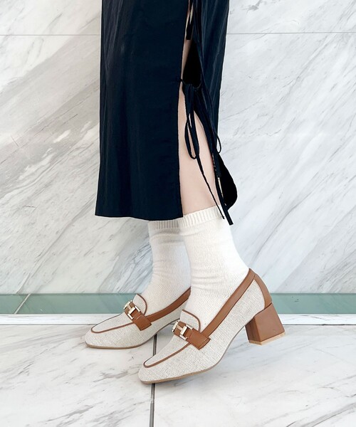 ESPERANZA(エスペランサ)の「ブロックヒールローファー 24SS(パンプス・レディース・ブラック/こしょう色系/ベージュ系8・22.0cm/22.5cm/23.0cm/23.5cm/24.0cm/24.5cm/25.0cm)」の6枚目の写真