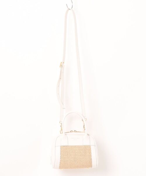 CHRISTIAN VILLA(クリスチャンヴィラ)の「【CHRISTIAN VILLA】異素材コンビミニボストンバッグ(Q46503)(ボストンバッグ・レディース・ホワイト系その他/ブラック系その他・ALL)」の4枚目の写真