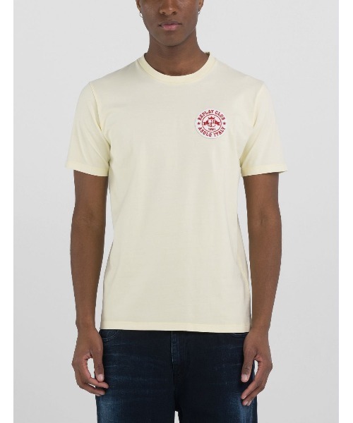 REPLAY(リプレイ)の「ヘビーコットンジャージーパッチ Tシャツ(Tシャツ/カットソー・メンズ・ブルー/ライトイエロー・MEDIUM/LARGE/X-LARGE/SMALL)」の1枚目の写真