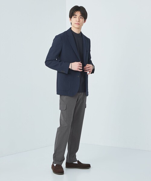 green label relaxing(グリーンレーベルリラクシング)の「【WEB限定】JUSTFIT カーゴ スラックス パンツ(スラックス・メンズ・ブラック/グレー・S/XL/M/L)」の3枚目の写真