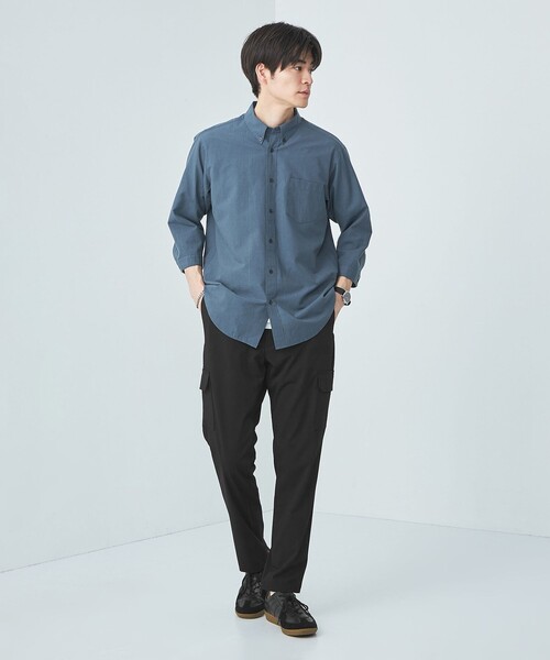 green label relaxing(グリーンレーベルリラクシング)の「【WEB限定】JUSTFIT カーゴ スラックス パンツ(スラックス・メンズ・ブラック/グレー・S/XL/M/L)」の4枚目の写真