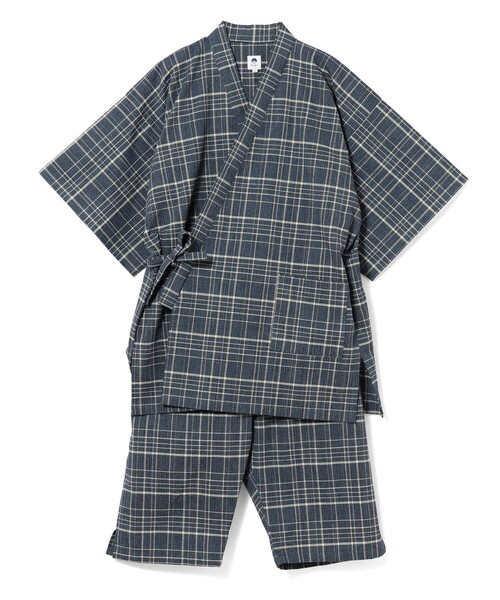 BEAMS JAPAN（ビームス　ジャパン）の「長尾織布 / 別注 しじら織り 甚平（浴衣・メンズ・ネイビー/インディゴブルー/サックスブルー/ブルー/ベージュ・MEDIUM/LARGE/X-LARGE）」の6枚目の写真