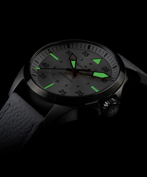 HAMILTON（ハミルトン）の「HAMILTON [ハミルトン] 腕時計 Khaki Aviation （カーキ アヴィエーション） Khaki Pilot オート 自動巻き 36MM シルバー×ホワイト（アナログ腕時計・レディース・シルバー・FREE）」の7枚目の写真