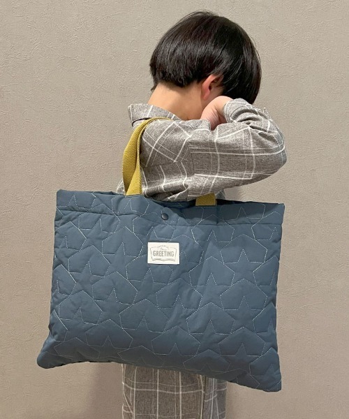 DONOBAN（ドノバン）の「キッズ キルティングレッスンバッグ（エコバッグ/サブバッグ・キッズ・スモークピンク/ネイビー/ミント/イエロー・ONESIZE）」の3枚目の写真