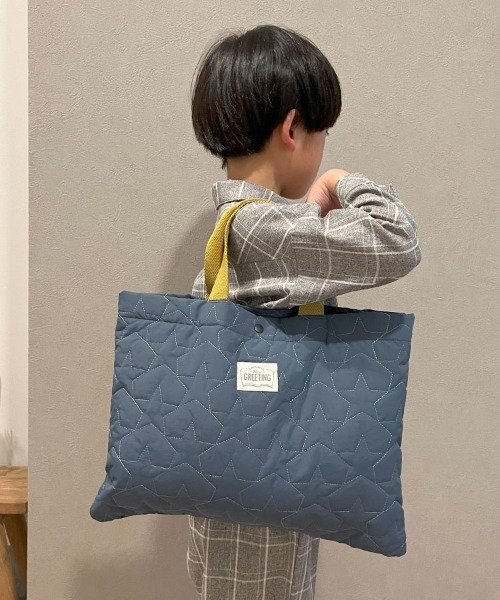 DONOBAN（ドノバン）の「キッズ キルティングレッスンバッグ（エコバッグ/サブバッグ・キッズ・スモークピンク/ネイビー/ミント/イエロー・ONESIZE）」の11枚目の写真