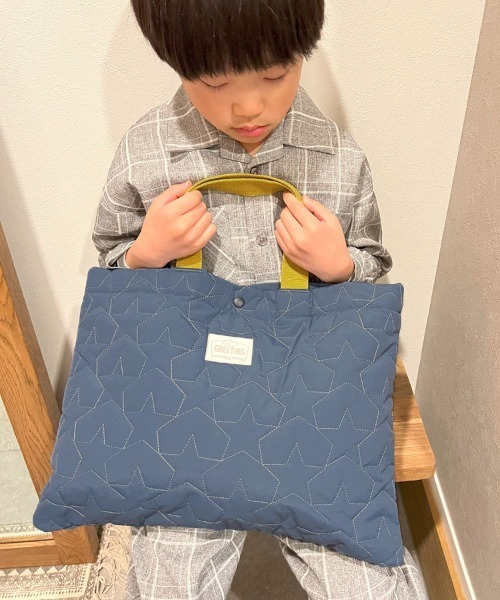 DONOBAN（ドノバン）の「キッズ キルティングレッスンバッグ（エコバッグ/サブバッグ・キッズ・スモークピンク/ネイビー/ミント/イエロー・ONESIZE）」の12枚目の写真