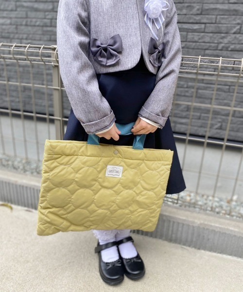 DONOBAN（ドノバン）の「キッズ キルティングレッスンバッグ（エコバッグ/サブバッグ・キッズ・スモークピンク/ネイビー/ミント/イエロー・ONESIZE）」の13枚目の写真