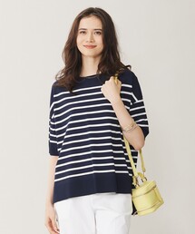 美品！¥18920 自由区！クレープストレッチプルオーバー ニット！ピスタチオ色 接触冷感・UVカット・SHIHOさん着用・WEB限定カラーあり