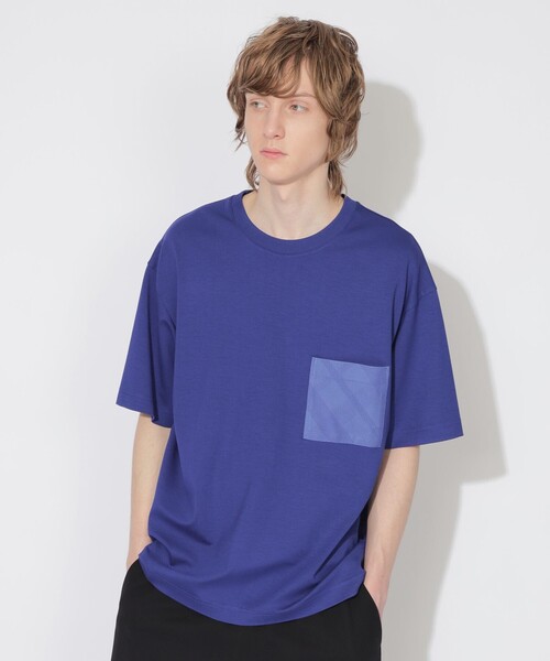 【セール】【UNISEX】トーナルチェックニットポケットTシャツ（Tシャツ/カットソー）｜CB CRESTBRIDGE（シービークレストブリッジ）