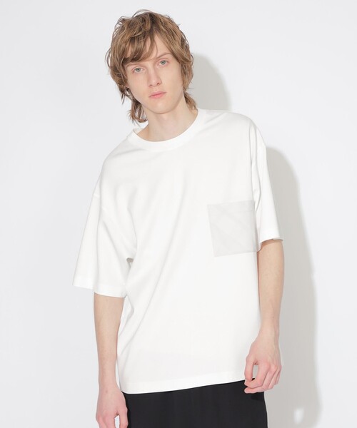 【セール】【UNISEX】トーナルチェックニットポケットTシャツ（Tシャツ/カットソー）｜CB CRESTBRIDGE（シービークレストブリッジ）