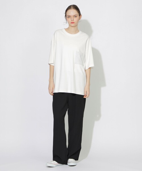 【セール】【UNISEX】トーナルチェックニットポケットTシャツ（Tシャツ/カットソー）｜CB CRESTBRIDGE（シービークレストブリッジ）