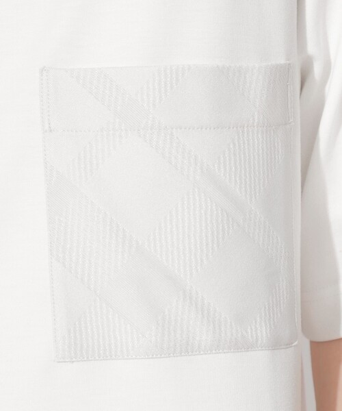 【セール】【UNISEX】トーナルチェックニットポケットTシャツ（Tシャツ/カットソー）｜CB CRESTBRIDGE（シービークレストブリッジ）