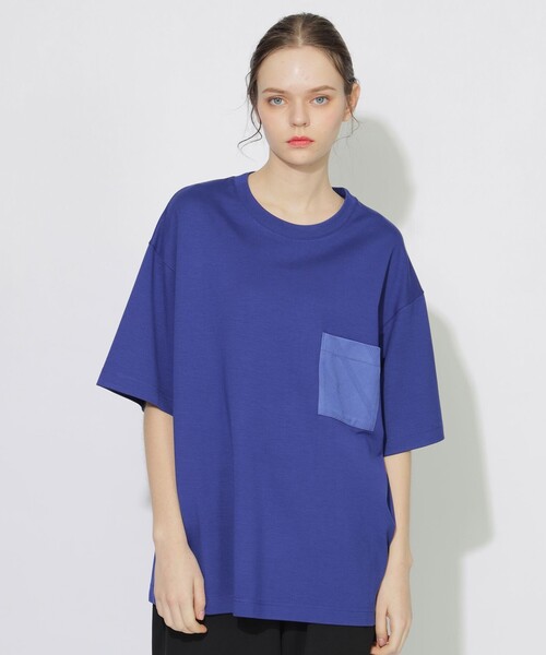 【セール】【UNISEX】トーナルチェックニットポケットTシャツ（Tシャツ/カットソー）｜CB CRESTBRIDGE（シービークレストブリッジ）