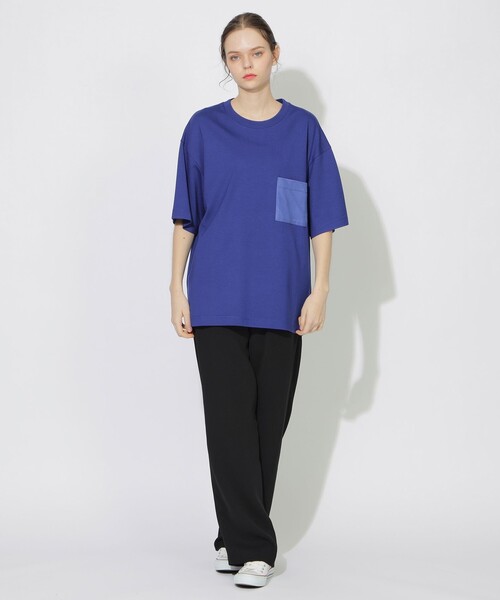 【セール】【UNISEX】トーナルチェックニットポケットTシャツ（Tシャツ/カットソー）｜CB CRESTBRIDGE（シービークレストブリッジ）