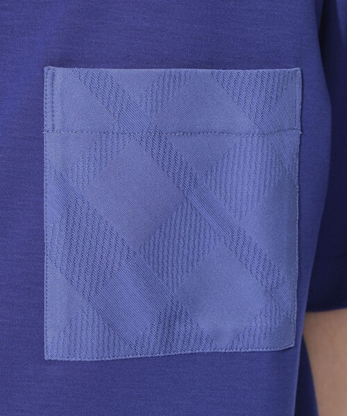 【セール】【UNISEX】トーナルチェックニットポケットTシャツ（Tシャツ/カットソー）｜CB CRESTBRIDGE（シービークレストブリッジ）