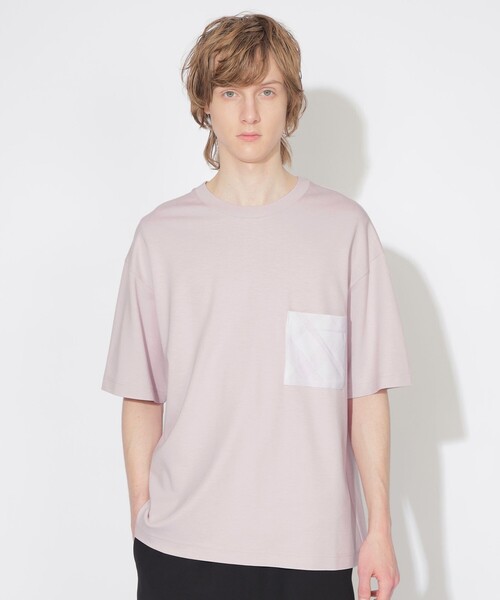 【セール】【UNISEX】トーナルチェックニットポケットTシャツ（Tシャツ/カットソー）｜CB CRESTBRIDGE（シービークレストブリッジ）